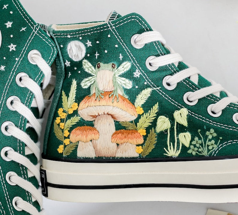 Converse Embroidery Mushroom High Tops