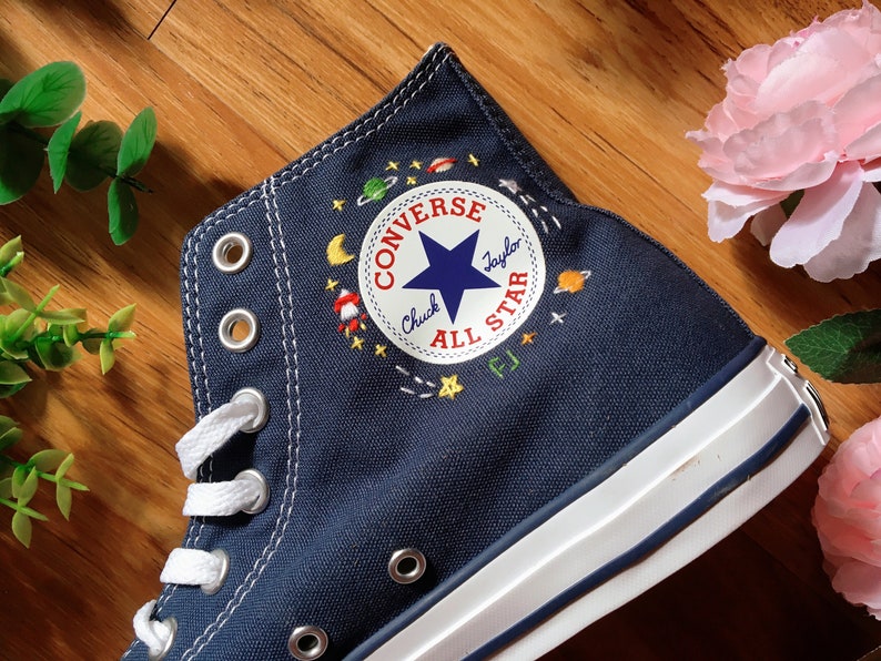 Astronaut Dog and Planet Converse Embroidery