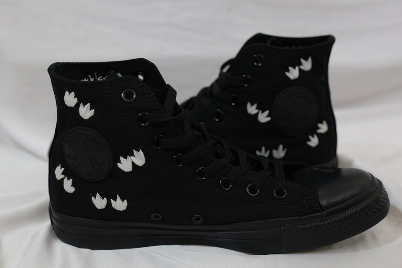 Dinosaur & Dandelion Converse Embroidery