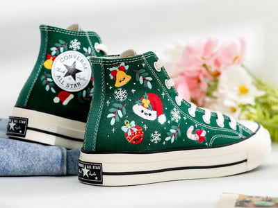 Christmas Embroidered Converse Shoes