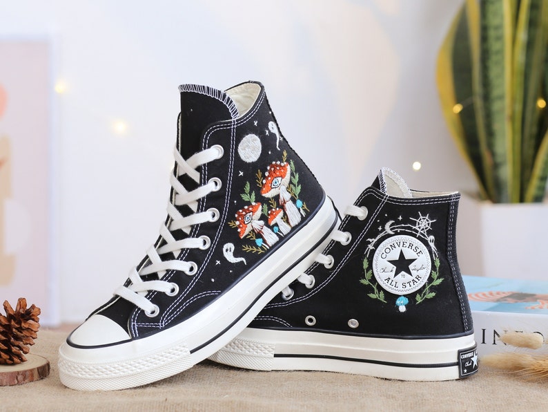 Mystic Mushroom Converse Embroidery