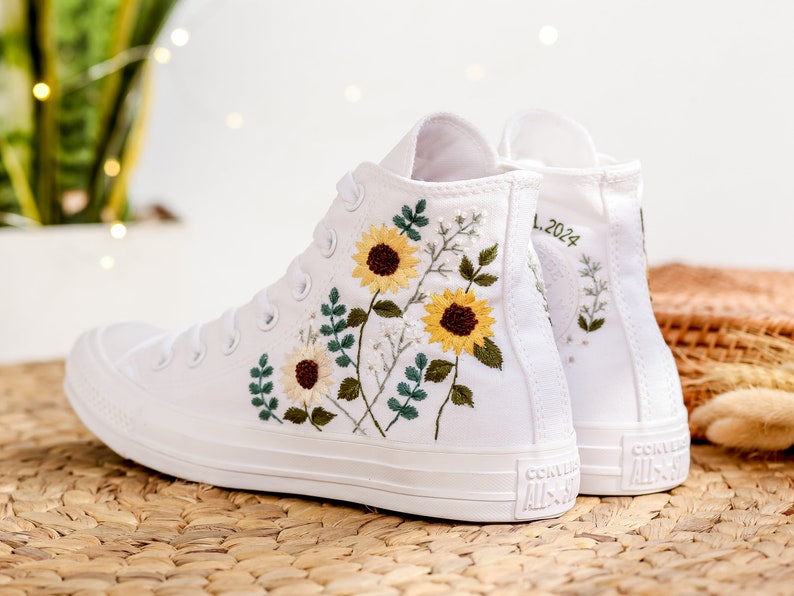 Bridal Sunflowers Embroidered Shoes