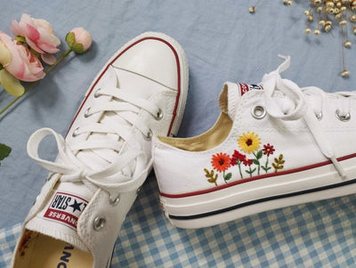 Flower Garden Converse Embroidery