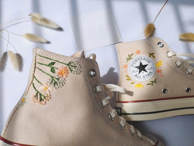 Pastel Wildflower Converse Embroidery