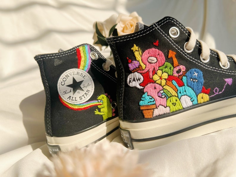 Colorful Doodles Converse Embroidery
