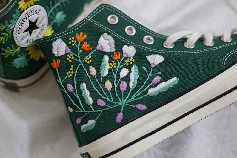 Wildflower Branches Converse Embroidery