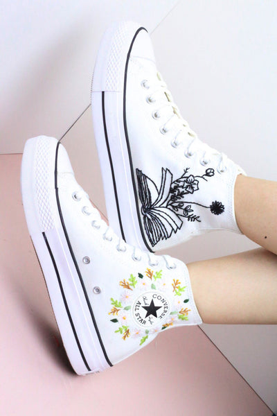 Botanical Book Converse Embroidery