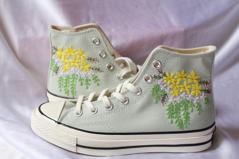 Jasmine Vine Converse Embroidery