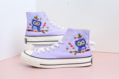 Owl Mushroom Converse Embroidery