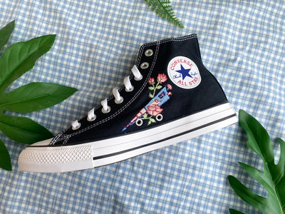 Mushrooms and Flowers Converse Embroidery