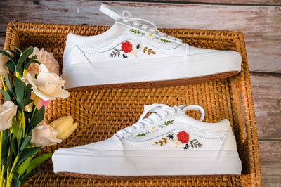 Dahlia Rose Garden Converse Embroidery