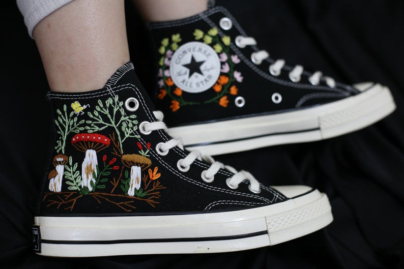 Woodland Mushroom Converse Embroidery