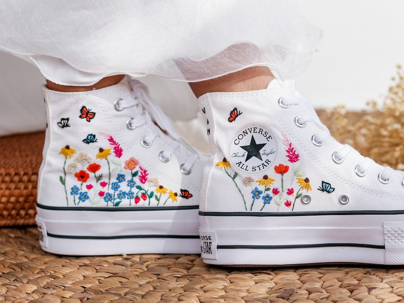 Butterfly Meadow Converse Embroidery