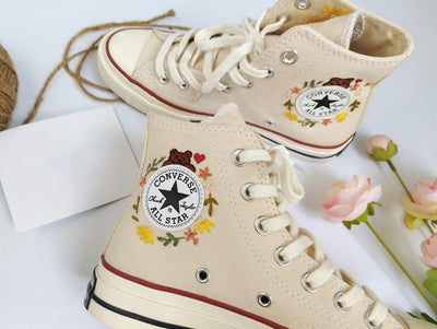 Sunny Daisy & Wildflower Embroidered Converse