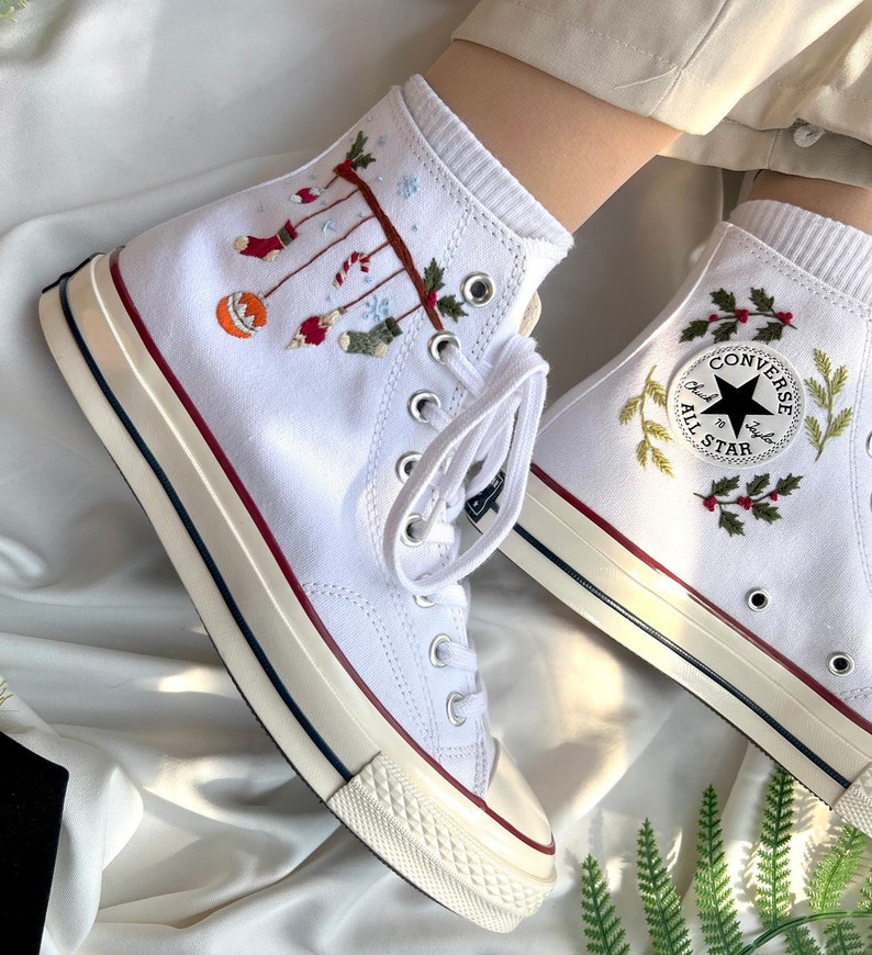 Converse Embroidered Sweet Orange Flower Garden