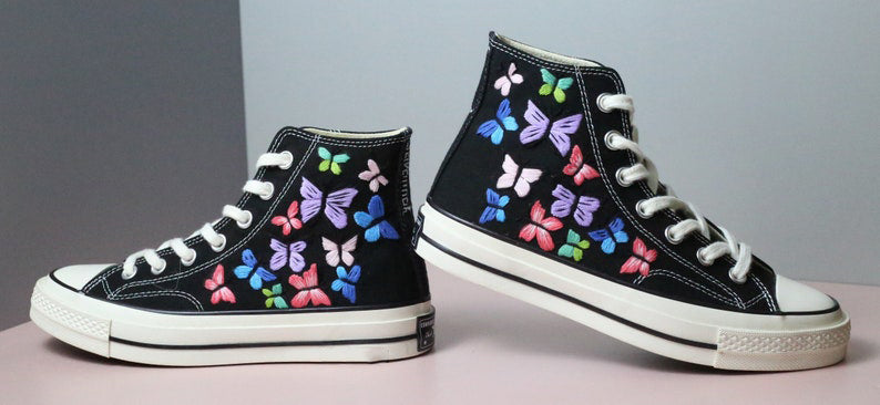 Butterfly Garden Converse Embroidery