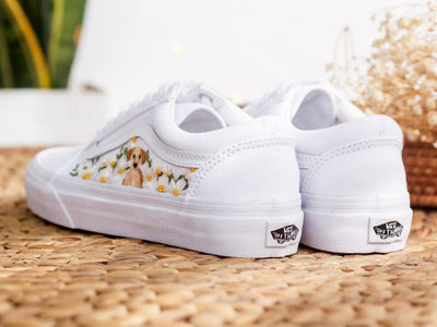Dog Floral Converse Embroidery