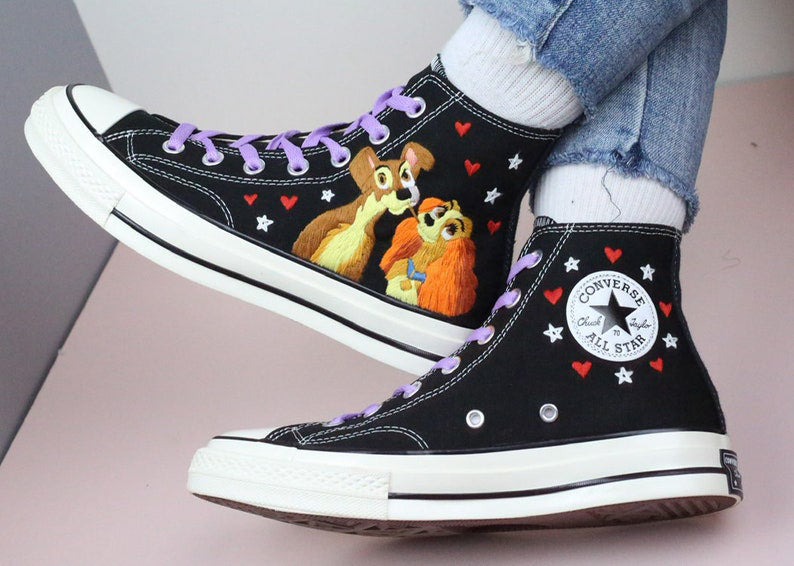 Dog Couple Converse Embroidery