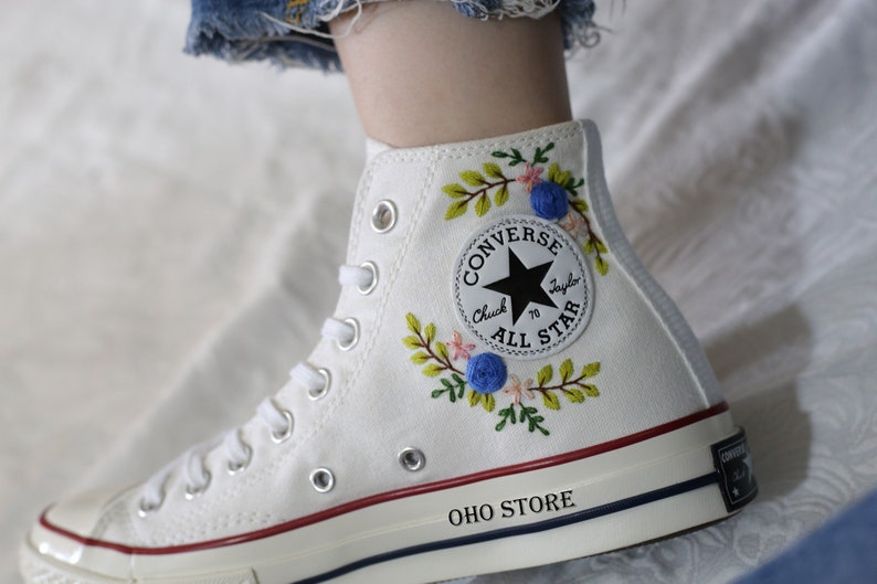 Mushrooms Embroidered Converse Custom