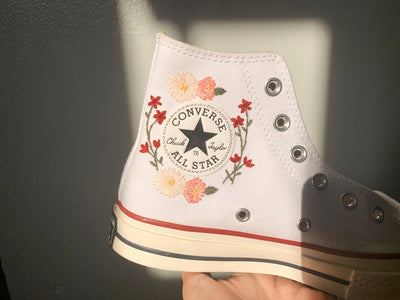 Pastel Bouquet Converse Embroidery