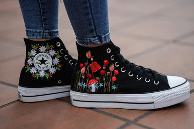 Mushroom Meadow Converse Embroidery