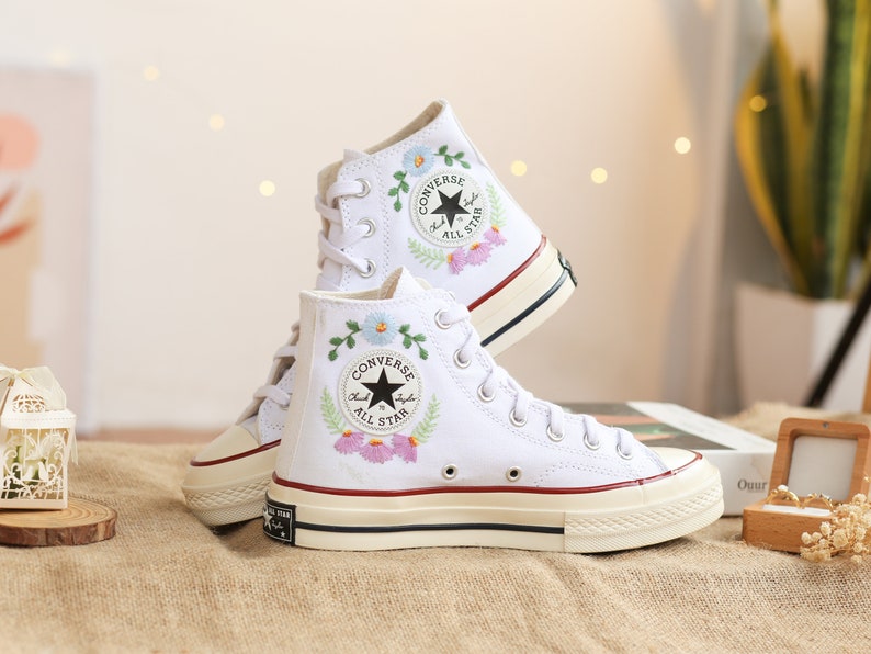 Pastel Wildflower Converse Embroidery
