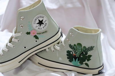 Cactus Garden Converse Embroidery