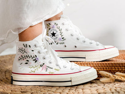 Lavender Wreath Converse Embroidery