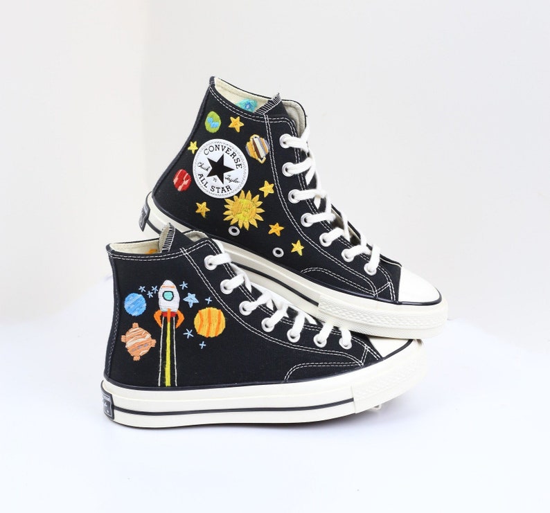 Rocket Solar System Converse Embroidery