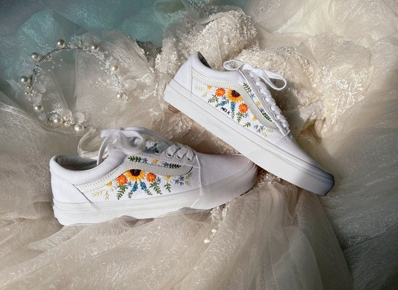 Sunflower Meadow Converse Embroidery