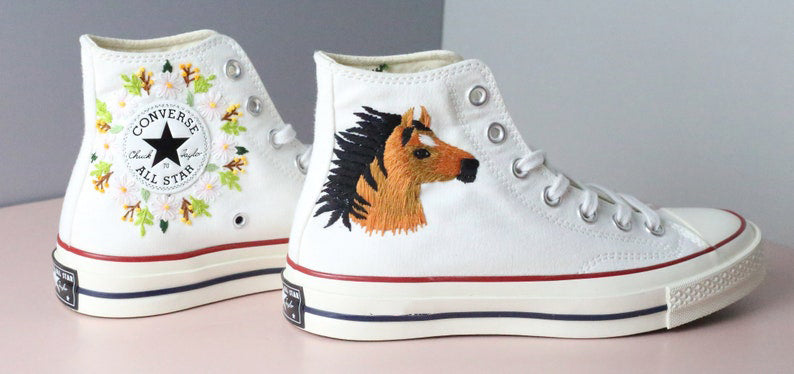 Horse Wreath Converse Embroidery