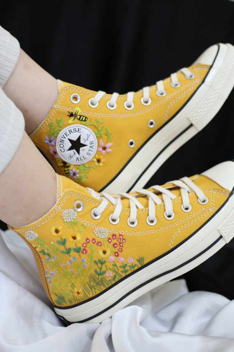 Wildflower Meadow Converse Embroidery