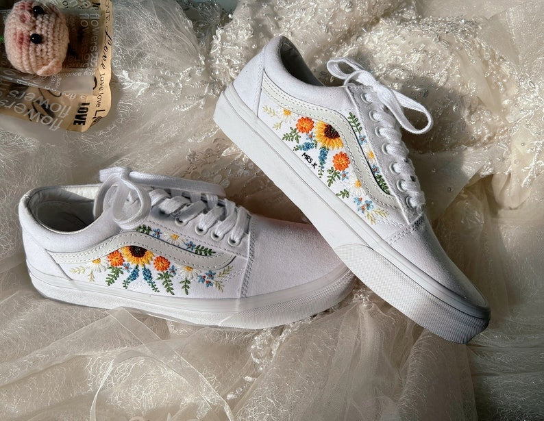 Sunflower Meadow Converse Embroidery