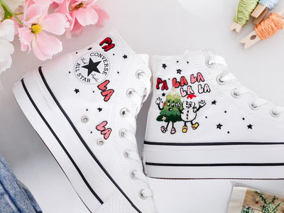 Christmas Embroidered Converse Shoes