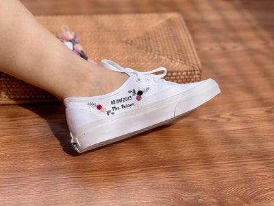 Black Cat Rose Converse Embroidery