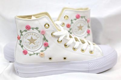 Rose Bouquet Converse Embroidery