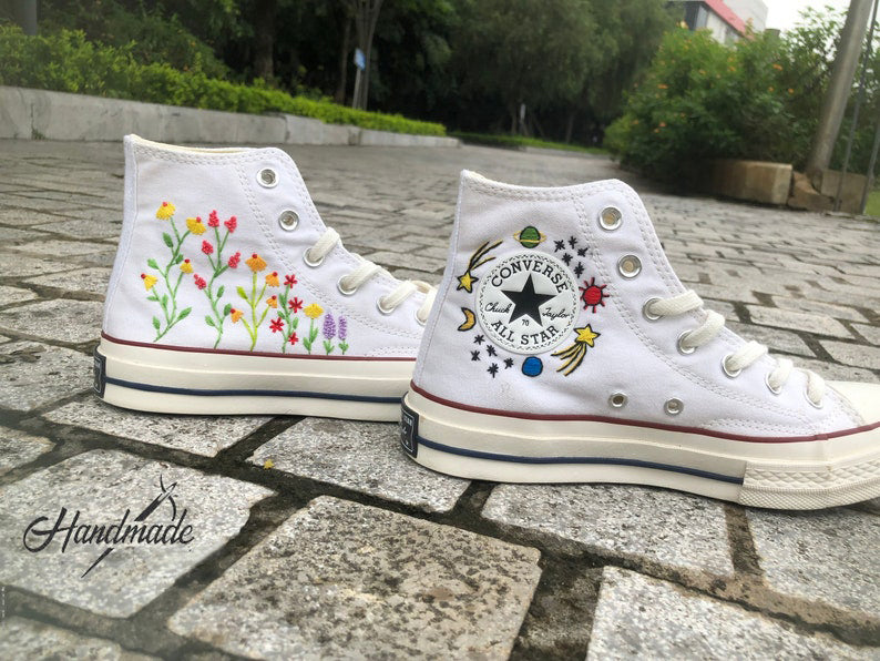 Space Wildflower Converse Embroidery