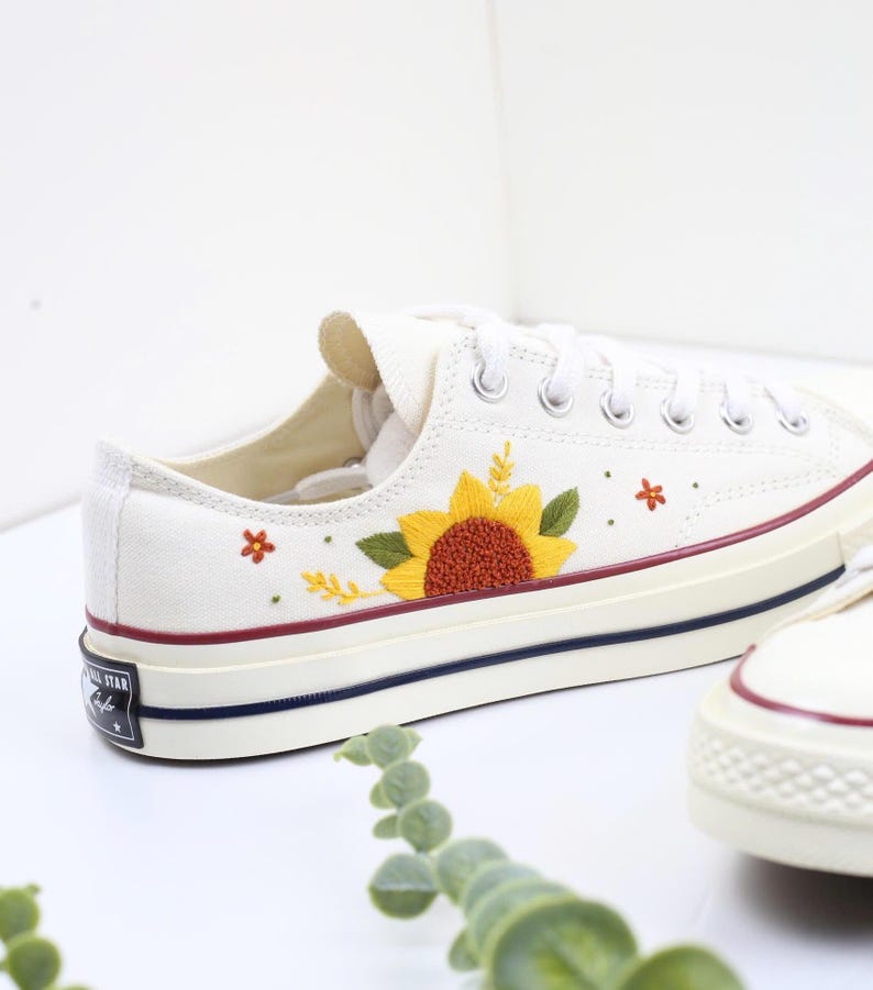 Sunflower Converse Embroidery