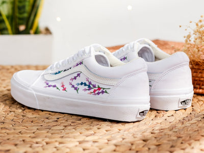 Lavender Pastel Vine Converse Embroidery