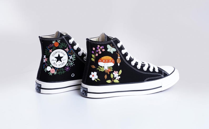 Mushroom Garden Converse Embroidery