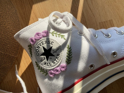 Pastel Wildflower Meadow Converse Embroidery