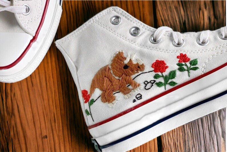 Puppy Rose Converse Embroidery