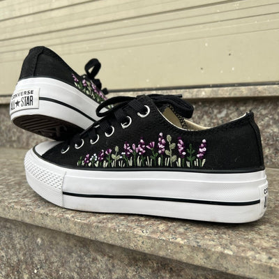 Lavender Meadow Converse Embroidery