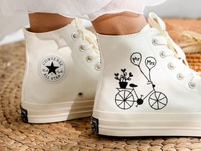 Mr Mrs Bicycle Converse Embroidery