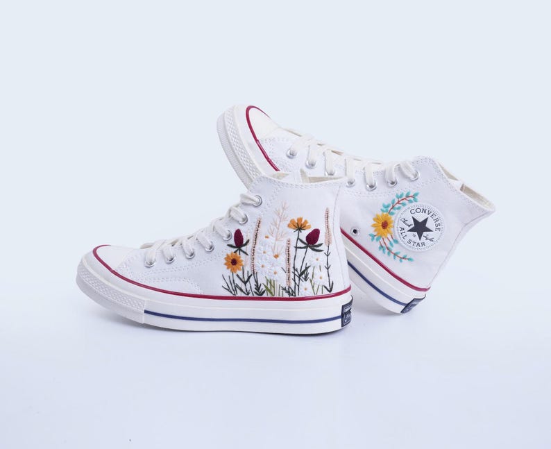 Wildflower Garden Converse Embroidery