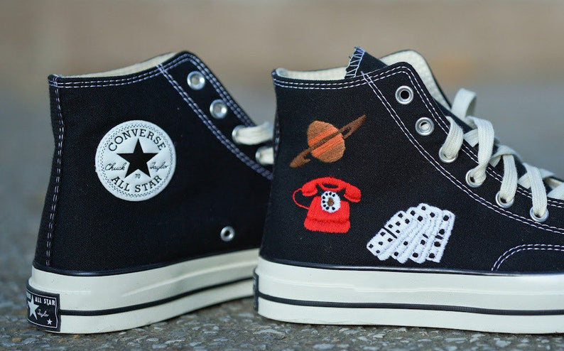 Saturn Phone Domino Converse Embroidery