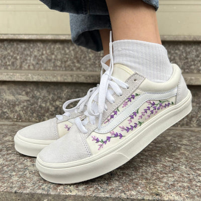 Lavender Vine Converse Embroidery
