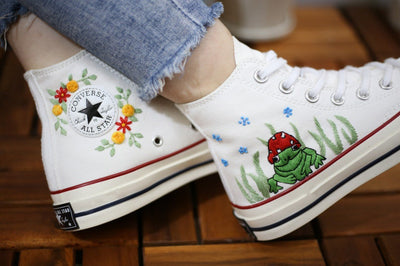 Frog Mushroom Converse Embroidery