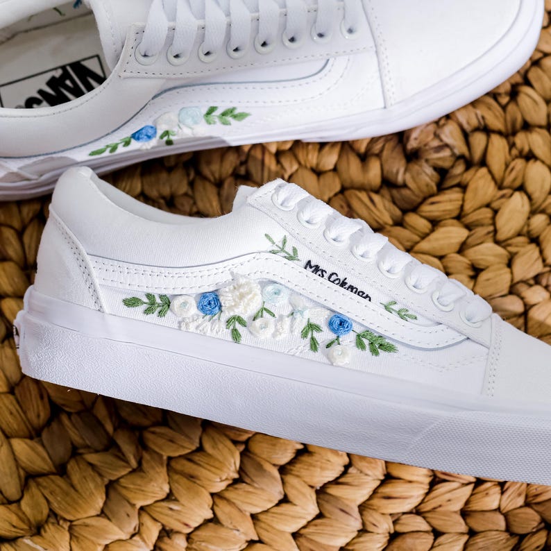 Small Flowers Embroidered Vans