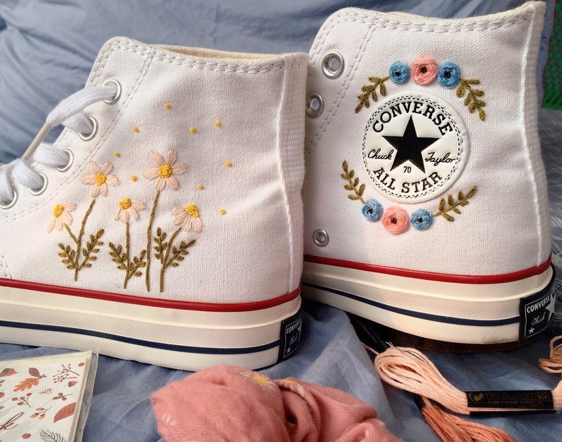 Love Daisy Converse Embroidery